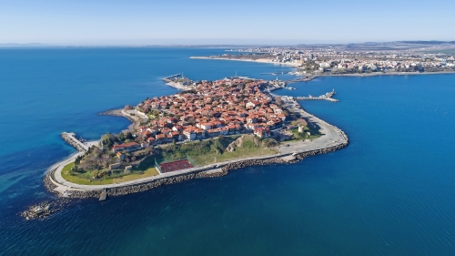 Nessebar, antike Stadt an der Schwarzmeerküste von Bulgarien