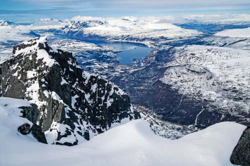 Winter Berglandschaft in Narvik, Norwegen