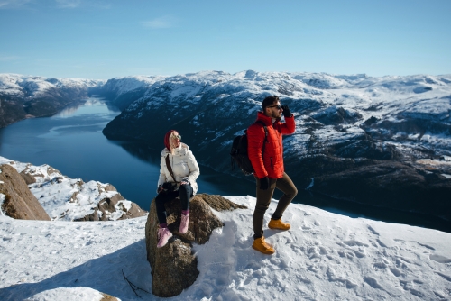 Der Preikestolen oder Prekestolen in Ryfylke in der norwegischen Provinz Rogaland