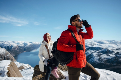 Der Preikestolen oder Prekestolen in Ryfylke in der norwegischen Provinz Rogaland