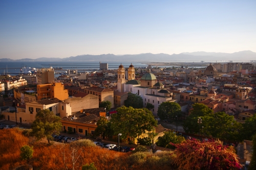 Panorama view of Cagliari, Sardinia, Italy, Europe