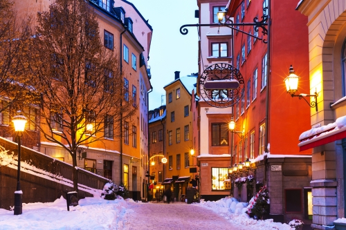 Winter in der Altstadt von Stockholm