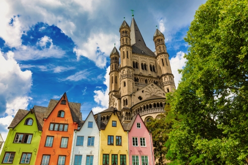 church Gross St Martin in the old town of Cologne, Germany