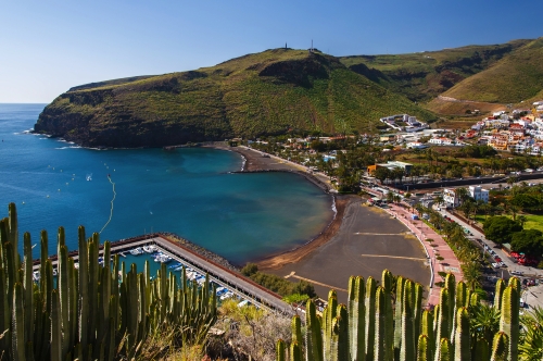 Blick auf den Strand und die Bucht von Playa de Santiago