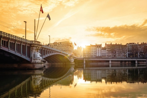 Ufer der Rhône in Lyon