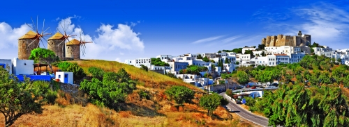 Johanneskloster und Windmühlen auf Patmos