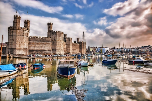 Caernarfon Castle in Wales, Vereinigtes Königreich