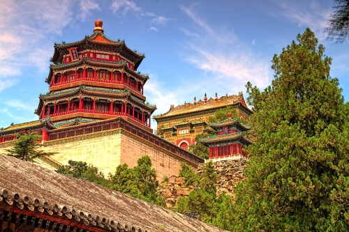 Der kaiserliche Sommerpalast in Peking, Porzellan. (HDR)