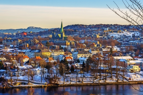 Winteransicht von Trondheim in Norwegen