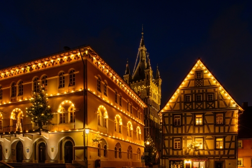 Bad Wimpfen mit Weihnachtsbeleuchtung